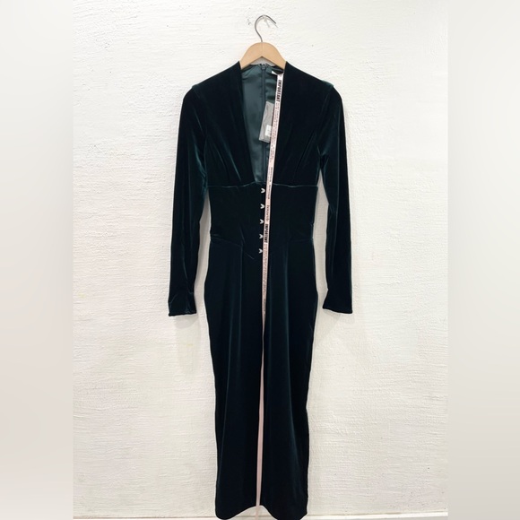 House of CB Arabella Forest Velvet Corset Dress - Picture 2 of 5